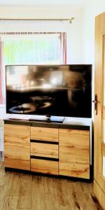 Telewizja i/lub zestaw kina domowego w obiekcie Domki Letniskowe oraz Chata Grillowa " Nad Zalewem "Bliżyn