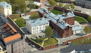 an overhead view of a city with buildings at Home Hotel Katajanokka in Helsinki