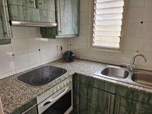 a kitchen with a sink and a stove top oven at Apartaments Sant Jordi Girona 97 in Barcelona +105 photos