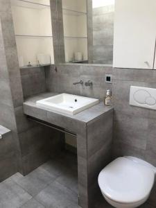 a bathroom with a sink and a toilet at Villa Joia Molitor - Roland Garros in Boulogne-Billancourt