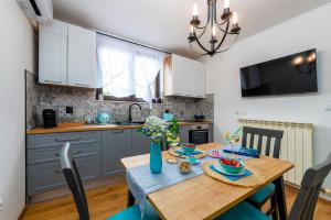 Kuchyň nebo kuchyňský kout v ubytování Ston apartment Sagittarius