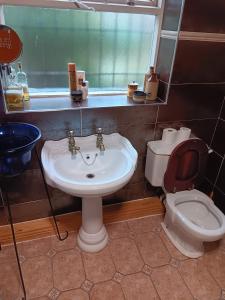 un bagno con lavandino e WC di 2 hampstead Liverpool a Liverpool