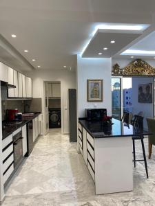 Η κουζίνα ή μικρή κουζίνα στο Luxurious Sea View with Private Beach in Gammarth, Marsa