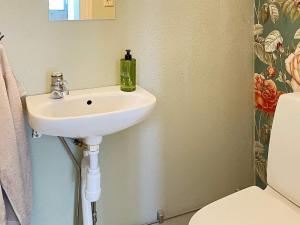 a bathroom with a sink and a toilet at 8 person holiday home in SKIVARP in Skivarp +20 photos