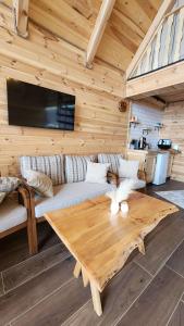 a living room with a couch and a table at MİNTONA VİLLA SUİT in Çamlıhemşin +52 photos