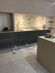 a large kitchen with a sink and a counter at Maison d'hôtes La Datcha in Manosque +24 photos
