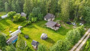 an aerial view of a house with a gazebo at Maamaja puhkuseks in Kibuna