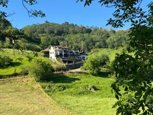 dom na wzgórzu w zielonym polu w obiekcie Apartamentos rurales Balcón del Marqués w mieście Cangas de Onís +156 zdjęć