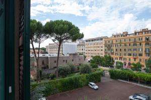 a view from a window of a parking lot at Rhoome Holiday 1 in Rome