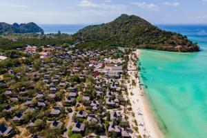 an aerial view of a resort on the beach at SAii Phi Phi Island Village in Phi Phi Islands