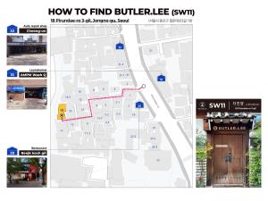 a map showing the location of a building at Luxury Hanok Dain-dang in Seoul