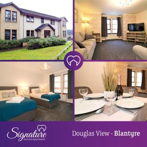 a collage of three pictures of a house at Signature - Douglas View Blantyre in High Blantyre