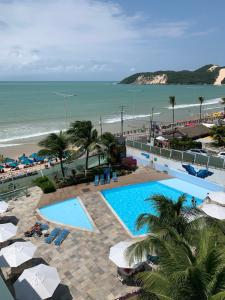 a view of the beach from a resort at Mar de Ponta Negra in Natal