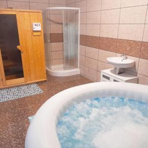 Koupelna v ubytování Mátra Wellness Vendégház