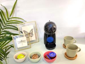 Coffee and tea making facilities at CS7 Kaleria Suites
