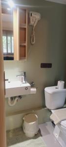 ein Badezimmer mit Waschbecken und Toilette in der Unterkunft Simplicity at Iris Accommodation Adults only in Psakoudia + 53 Fotos