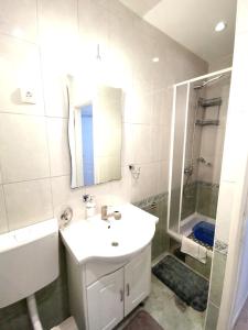 Koupelna v ubytování Apartmani Rudelj + 37 fotografií