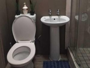 a bathroom with a toilet and a sink at 8 Soenie Avenue Self-Catering in Pretoria