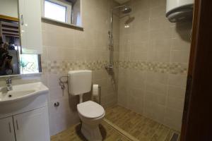 a bathroom with a toilet and a sink at Studio apartment Lila in Dicmo +25 photos