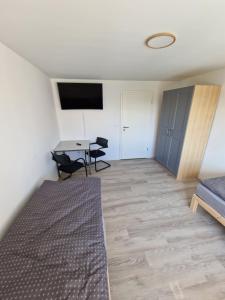 TV a/nebo společenská místnost v ubytování Ferienwohnung Wanzleben