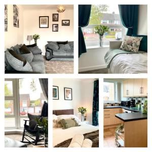 a collage of pictures of a living room at Morpeth Apartment in Morpeth
