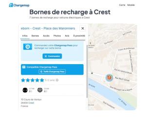 ein Screenshot von einem Handy mit einer Karte in der Unterkunft Comme à la Maison in Crest
