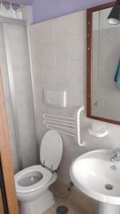 a bathroom with a toilet and a sink at Porta Romana apartment in Ronciglione