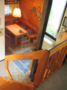 a view of a staircase with a table and a room at Ferienhaus Hajek in Freyung