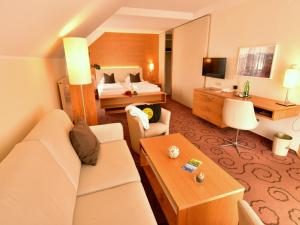 TV a/nebo společenská místnost v ubytování VitalZeit Hotel Weber