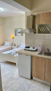 Kuchyň nebo kuchyňský kout v ubytování Velonis Apartments