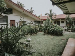 a yard with plants in front of a house at Pension Bacolod in Bacolod
