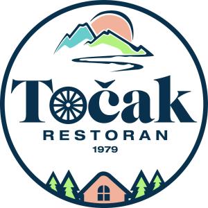 ein Logo für ein Wandergebiet mit einem Berg in der Unterkunft Restora Točak Mokro Rooms in Mokro
