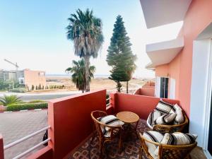 Balcon ou terrasse dans l'établissement Beldi Chic vue Mer - Taghazout