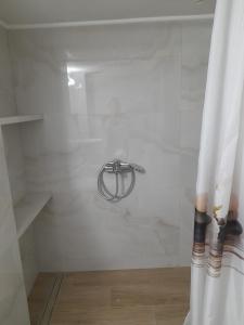 eine Dusche mit einem Ring an der Wand in der Unterkunft Elegant Home in Nea Iraklitsa + 5 Fotos
