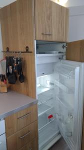 コルマールにあるAppartement Colmar Centre Le 4の空の冷蔵庫(キッチン内のドア開閉可)
