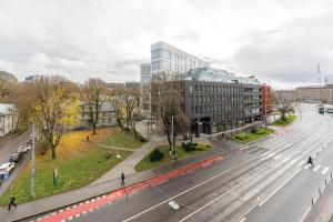 an aerial view of a city street with buildings at Yoga Residence Apartments in Tallinn