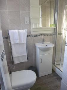 a bathroom with a white toilet and a sink at Beamsley Lodge B&B in Eastbourne +64 photos