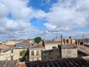 widok na miasto z dachu budynku w obiekcie Cocon lumineux sous les toits de Bordeaux w mieście Bordeaux