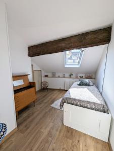 Łóżko lub łóżka w pokoju w obiekcie Cocon lumineux sous les toits de Bordeaux