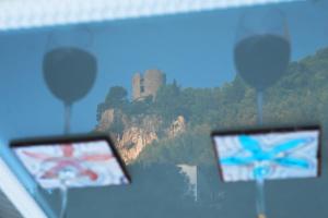 a view of a castle on top of a mountain at Amalfi Luxury House in Amalfi