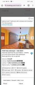 a page of a website with a picture of a living room at Cihlařka in Trutnov