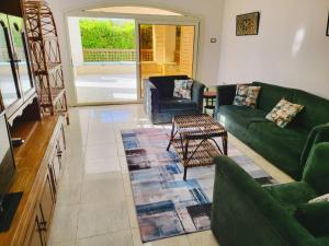 Χώρος καθιστικού στο Garden Challet