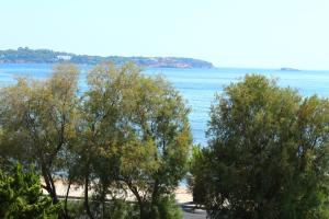 a view of a beach with trees and the water at Galini Palace in Athens