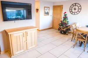 TV a/nebo společenská místnost v ubytování appartement en chalet individuel sauna piscine