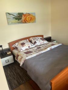 Postel nebo postele na pokoji v ubytování Kaszubskie Apartamenty nad jeziorem