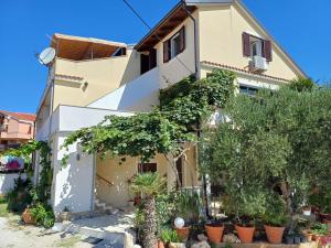 a house with plants in front of it at Apartmani Saška 2 in Privlaka