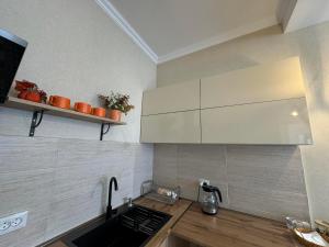 Η κουζίνα ή μικρή κουζίνα στο Baqari Inn