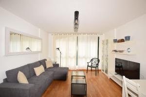 un soggiorno con un divano e una TV di Apartamento Alfredo a O Pindo