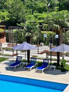 Bazén v ubytování Hotel Kolkhi Shekvetili nebo v jeho okolí