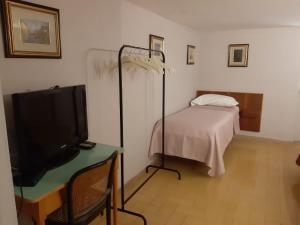 a bedroom with a bed and a tv in a room at Villa Caterina in Fiuggi